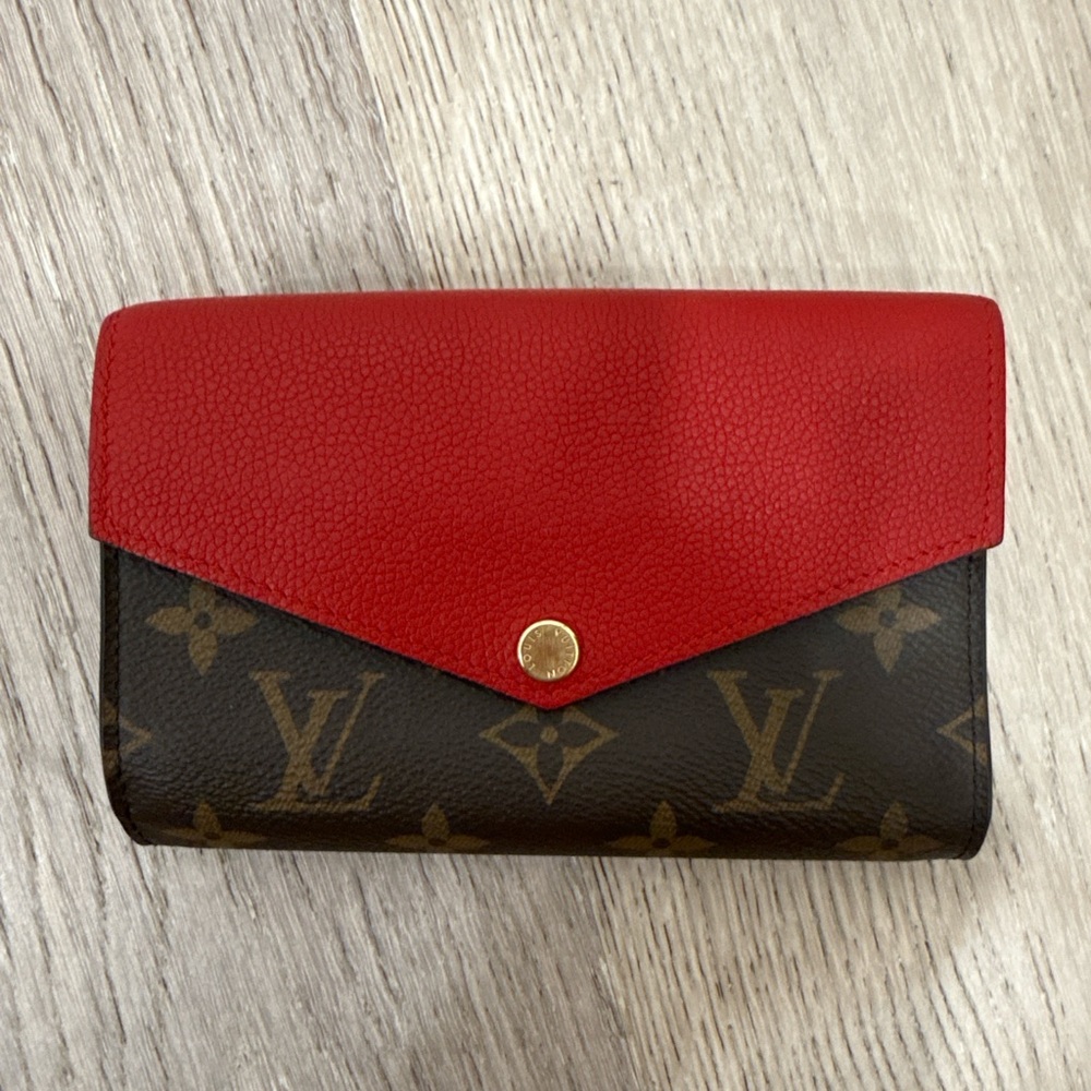 Louis Vuitton Red and Brown Monogram Wallet